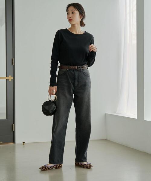 coen（コーエン）の「メローリブクルーネックロンT（Tシャツ/カットソー・レディース・ブラック/ホワイト/モカ/コバルトブルー/その他1/ナチュラル・M/L）」の19枚目の写真