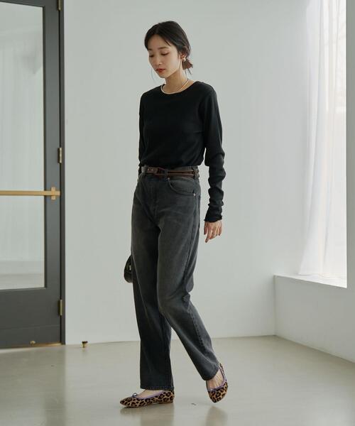 coen（コーエン）の「メローリブクルーネックロンT（Tシャツ/カットソー・レディース・ブラック/ホワイト/モカ/コバルトブルー/その他1/ナチュラル・M/L）」の20枚目の写真