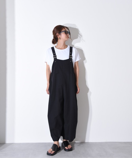 CALIFORNIA OUTFITTERS（カリフォルニア アウトフィッターズ）の「1-6A16 コットン100％ワイドパンツサロペット/ サロペット/ ワイドパンツ【Maison select -メゾンセレクト-】（サロペット/オーバーオール・レディース・ベージュ/グレー/ブラック・FREE）」の19枚目の写真