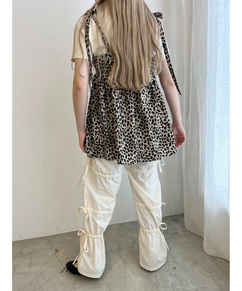 WC(ダブル シー)の「リボンドロストナイロンパンツ(その他パンツ・レディース・ピンク/ブラック/アイボリー・FREE)」の4枚目の写真