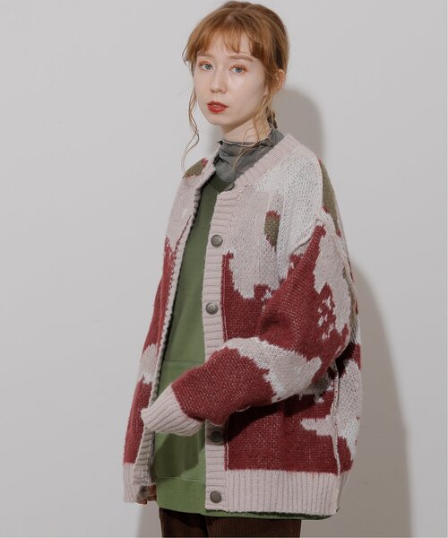 DOUBLE NAME（ダブルネーム）の「マウンテン柄リバーシブルカーディガン/ユニセックス可（カーディガン/ボレロ・レディース・ブラウン/グリーン/キナリ・FREE）」の2枚目の写真