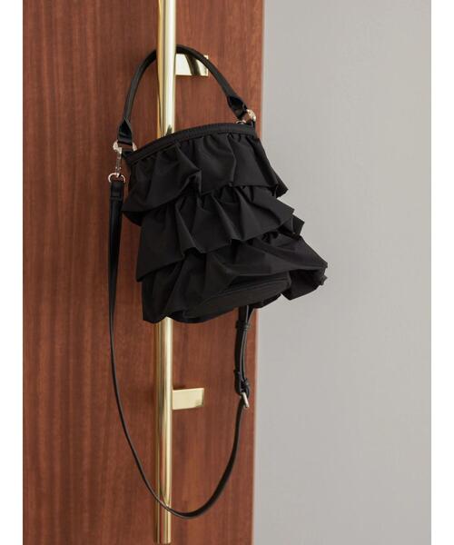 AMERICAN HOLIC（アメリカンホリック）の「2wayタフタフリルティアードミニBAG（エコバッグ/サブバッグ・レディース・ブラック・FREE）」の2枚目の写真