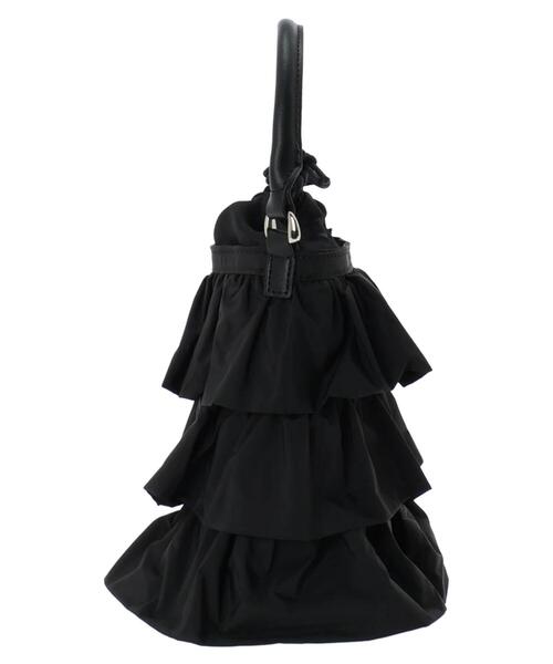 AMERICAN HOLIC（アメリカンホリック）の「2wayタフタフリルティアードミニBAG（エコバッグ/サブバッグ・レディース・ブラック・FREE）」の4枚目の写真