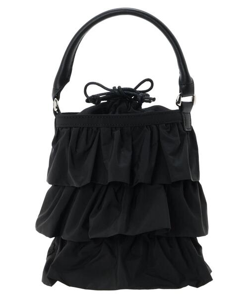 AMERICAN HOLIC（アメリカンホリック）の「2wayタフタフリルティアードミニBAG（エコバッグ/サブバッグ・レディース・ブラック・FREE）」の11枚目の写真