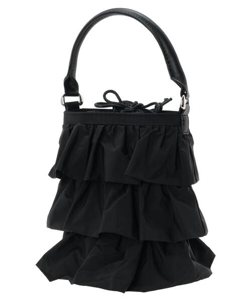 AMERICAN HOLIC（アメリカンホリック）の「2wayタフタフリルティアードミニBAG（エコバッグ/サブバッグ・レディース・ブラック・FREE）」の12枚目の写真