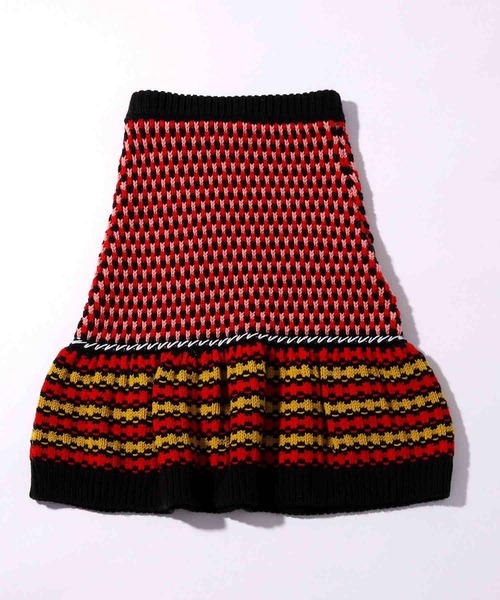 MARNI(マルニ)の「MARNI(マルニ)Kids & Junior ウールブレンド総柄ニットスカート(スカート・キッズ・ピンク系その他/ブラック・4Y/10Y/12Y/6Y/8Y)」の4枚目の写真