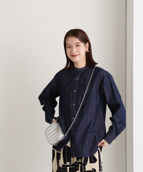 N.（N. Natural Beauty Basic）（エヌエヌナチュラルビューティーベーシック）の「◆ランダムピンタックブラウス（シャツ/ブラウス・レディース・ブルー/ダークブルー・MEDIUM）」の16枚目の写真