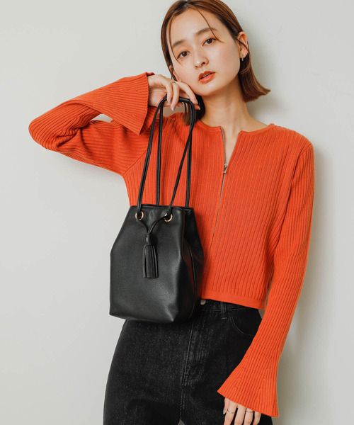 SENSE OF PLACE by URBAN RESEARCH（センスオブプレイスバイアーバンリサーチ）の「2WAYタッセルショルダーバッグ（ショルダーバッグ・レディース・オレンジ/ブラック/シルバー・ONE）」の6枚目の写真