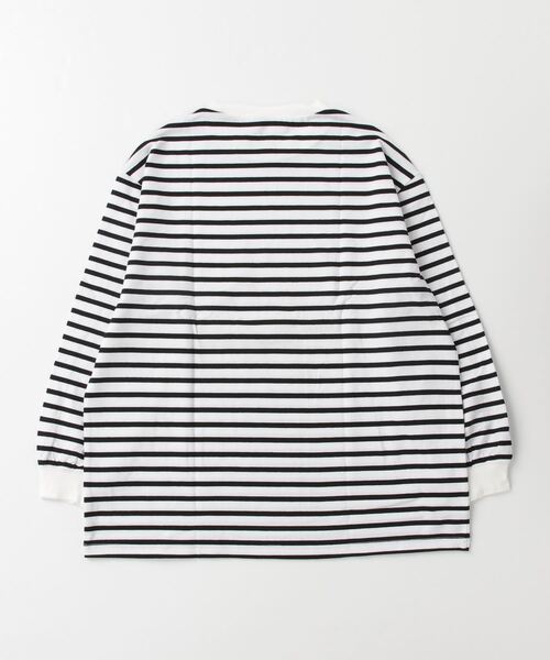 jeans-b（ジーンズベー）の「Jeans-b/ジーンズベー ボーダーワイドロングＴシャツ（Tシャツ/カットソー・キッズ・ブラック/オフホワイト・160cm/150cm/140cm/130cm）」の15枚目の写真
