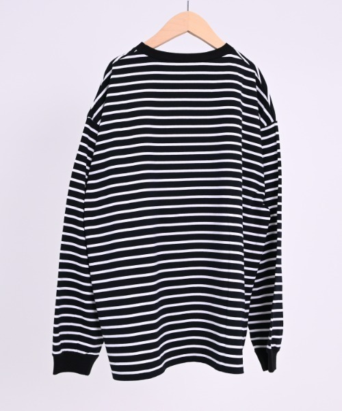 jeans-b（ジーンズベー）の「Jeans-b/ジーンズベー ボーダーワイドロングＴシャツ（Tシャツ/カットソー・キッズ・ブラック/オフホワイト・160cm/150cm/140cm/130cm）」の12枚目の写真