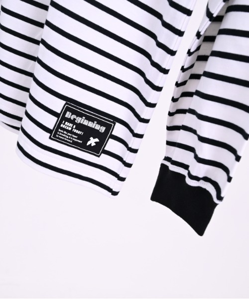 jeans-b（ジーンズベー）の「Jeans-b/ジーンズベー ボーダーワイドロングＴシャツ（Tシャツ/カットソー・キッズ・ブラック/オフホワイト・160cm/150cm/140cm/130cm）」の10枚目の写真