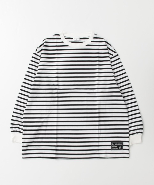 jeans-b（ジーンズベー）の「Jeans-b/ジーンズベー ボーダーワイドロングＴシャツ（Tシャツ/カットソー・キッズ・ブラック/オフホワイト・160cm/150cm/140cm/130cm）」の13枚目の写真