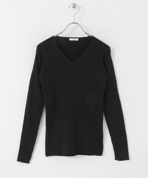 ITEMS URBANRESEARCH（アイテムズ アーバンリサーチ）の「『洗濯可』モチモチVネックニット（ニット/セーター・レディース・ライトブルー/チャコールグレー/ブラック/アイボリー・FREE）」の14枚目の写真