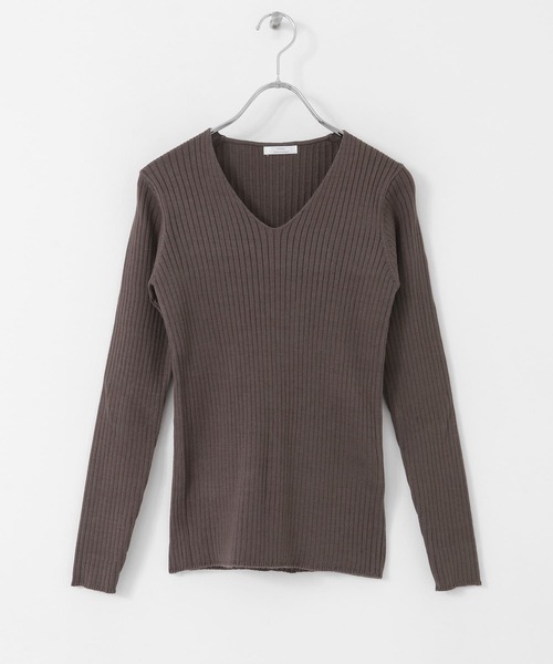 ITEMS URBANRESEARCH（アイテムズ アーバンリサーチ）の「『洗濯可』モチモチVネックニット（ニット/セーター・レディース・ライトブルー/チャコールグレー/ブラック/アイボリー・FREE）」の13枚目の写真