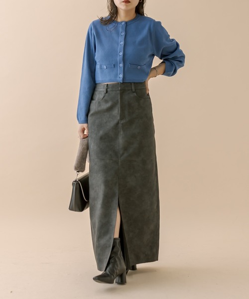 mline（エムライン）の「[mline]ポケットチビカーディガン（カーディガン/ボレロ・レディース・レッド/オフホワイト/ブルー/ブラック/ベージュ・FREE）」の13枚目の写真