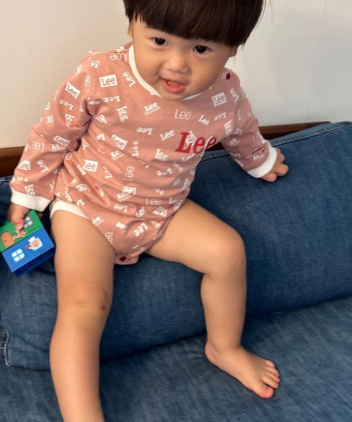 Lee(リー)の「Lee/リー【70/80cm】ベビー Leeロゴプリント 長袖ロンパース ★プレゼントにおススメ★(ロンパース・キッズ・ホワイト/ピンク/グレー・80/70)」の11枚目の写真