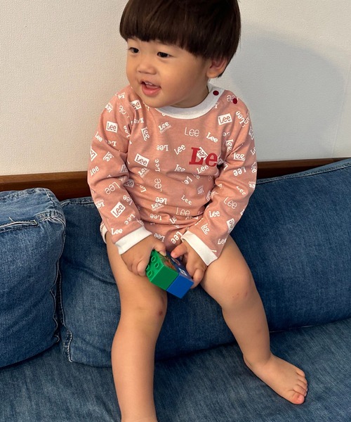 Lee(リー)の「Lee/リー【70/80cm】ベビー Leeロゴプリント 長袖ロンパース ★プレゼントにおススメ★(ロンパース・キッズ・ホワイト/ピンク/グレー・80/70)」の12枚目の写真