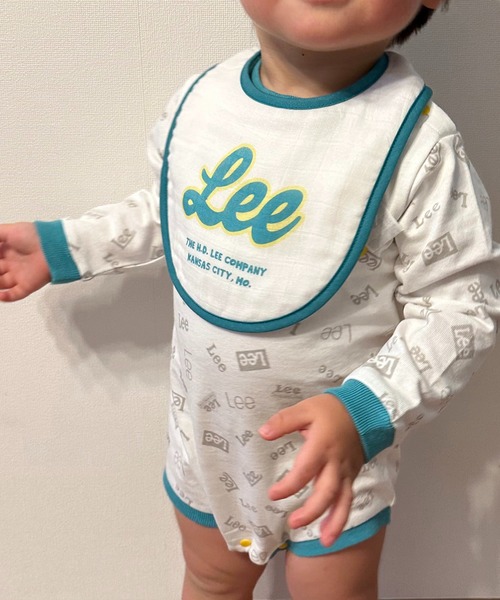 Lee(リー)の「Lee/リー【70/80cm】ベビー Leeロゴプリント 長袖ロンパース ★プレゼントにおススメ★(ロンパース・キッズ・ホワイト/ピンク/グレー・80/70)」の5枚目の写真