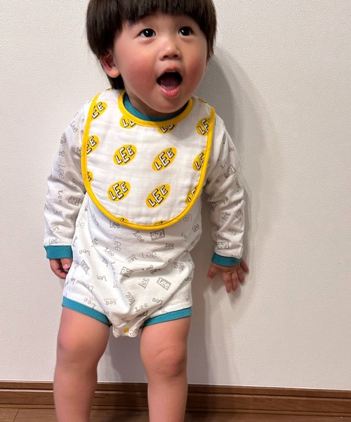 Lee(リー)の「Lee/リー【70/80cm】ベビー Leeロゴプリント 長袖ロンパース ★プレゼントにおススメ★(ロンパース・キッズ・ホワイト/ピンク/グレー・80/70)」の7枚目の写真