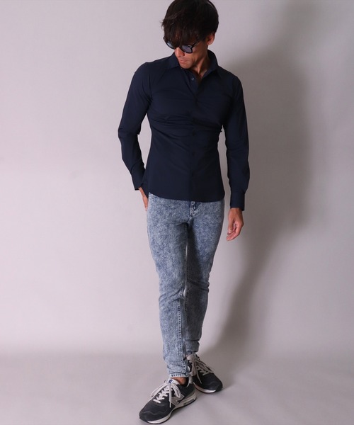BAYBLO（ベイブロ）の「(BG)【ユニセックス】ストレッチ スキニー デニムパンツ（デニムパンツ・メンズ・ブルー系その他/ワンウォッシュ/ブラック系その他/ライトインディゴブルー/スミクロ・MEDIUM/X-LARGE/LARGE）」の7枚目の写真