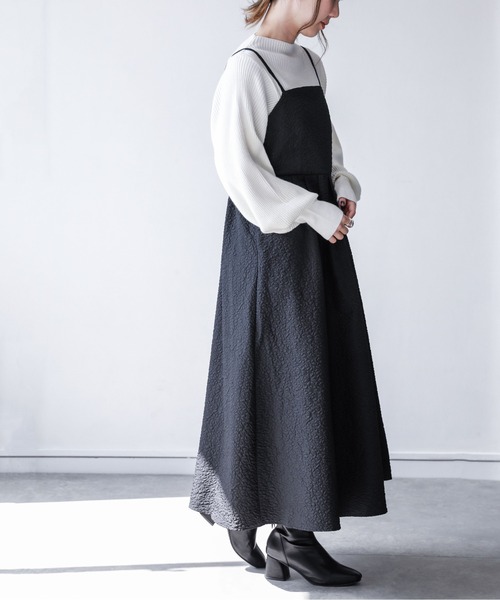 n'OrLABEL(ノアールレーベル)の「【廃盤】『フクレジャカードキャミワンピース』(ワンピース・レディース・ブルーグリーン/ブラック・1/2)」の3枚目の写真