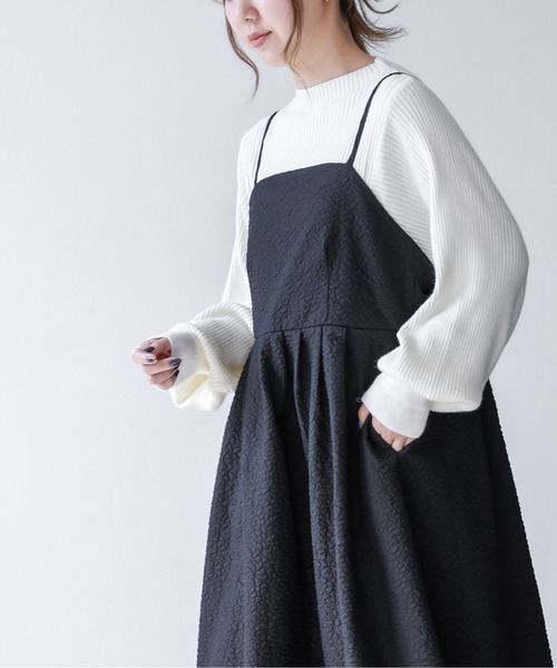 n'OrLABEL(ノアールレーベル)の「【廃盤】『フクレジャカードキャミワンピース』(ワンピース・レディース・ブルーグリーン/ブラック・1/2)」の6枚目の写真