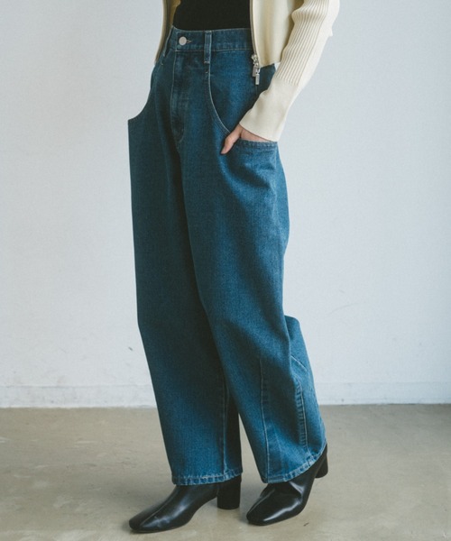 VANNIE U(ヴァニーユー)の「アウトビッグポケットデニム(デニムパンツ・レディース・ブルー/ブラック・S/M/L)」の14枚目の写真