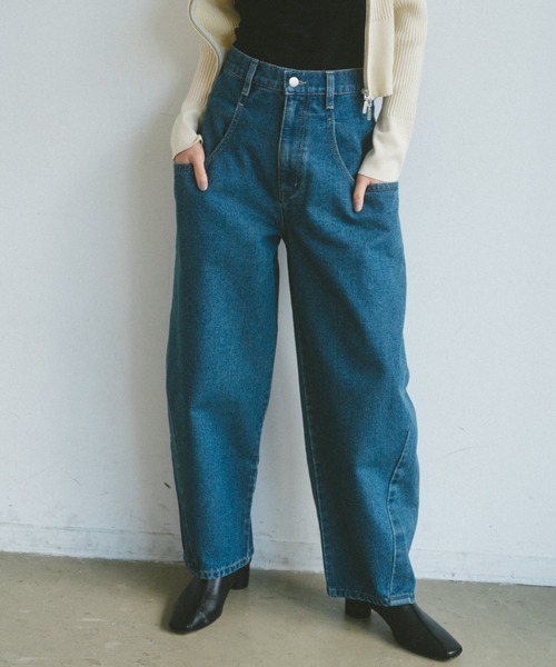 VANNIE U(ヴァニーユー)の「アウトビッグポケットデニム(デニムパンツ・レディース・ブルー/ブラック・S/M/L)」の5枚目の写真