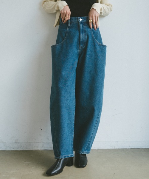 VANNIE U(ヴァニーユー)の「アウトビッグポケットデニム(デニムパンツ・レディース・ブルー/ブラック・S/M/L)」の10枚目の写真