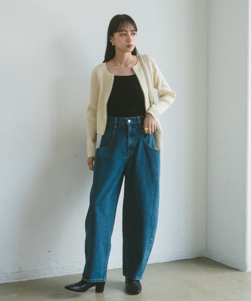 VANNIE U(ヴァニーユー)の「アウトビッグポケットデニム(デニムパンツ・レディース・ブルー/ブラック・S/M/L)」の6枚目の写真