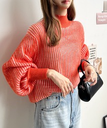 Futier land | バイカラーハイネックニット(ニット/セーター)