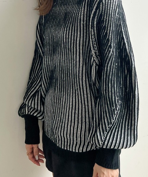 Futier land（フューティアランド）の「バイカラーハイネックニット（ニット/セーター・レディース・オレンジ/ブラック/イエロー・FREE）」の16枚目の写真