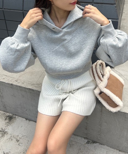 one after another NICE CLAUP（ワンアフターアナザーナイスクラップ）の「ショートパーカー+ミニスカートセットアップ（セットアップ・レディース・オフホワイト/杢グレー/ブルーグレー/ピンク・FREE）」の19枚目の写真