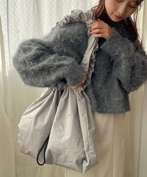 LOWRYS FARM（ローリーズファーム）の「スタッズフリルトート　979348（トートバッグ・レディース・アイボリー/ブラック/グレー・FREE）」の20枚目の写真