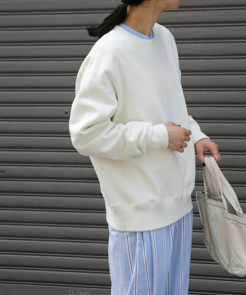 FORK&SPOON（フォークアンドスプーン）の「FORK&SPOON　ラフィー裏毛クルーネックスウェット（スウェット・レディース・アイボリー/ブラウン/チャコールグレー/ライトグレー・1/2）」の16枚目の写真