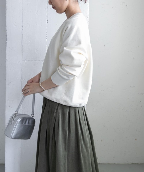 FORK&SPOON（フォークアンドスプーン）の「FORK&SPOON　ラフィー裏毛クルーネックスウェット（スウェット・レディース・アイボリー/ブラウン/チャコールグレー/ライトグレー・1/2）」の22枚目の写真