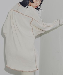 (CREOLME)バイカラーステッチリブプルオーバー