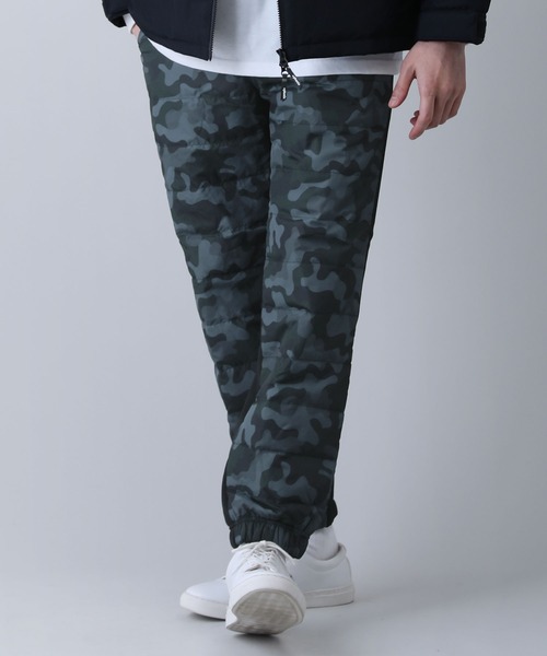 ダウンフェザー切り替え裏ボアシャギーレギュラージョガーパンツ