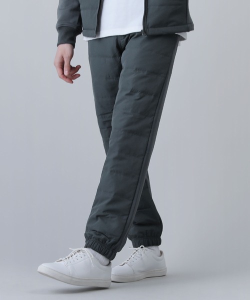 ダウンフェザー切り替え裏ボアシャギーレギュラージョガーパンツ
