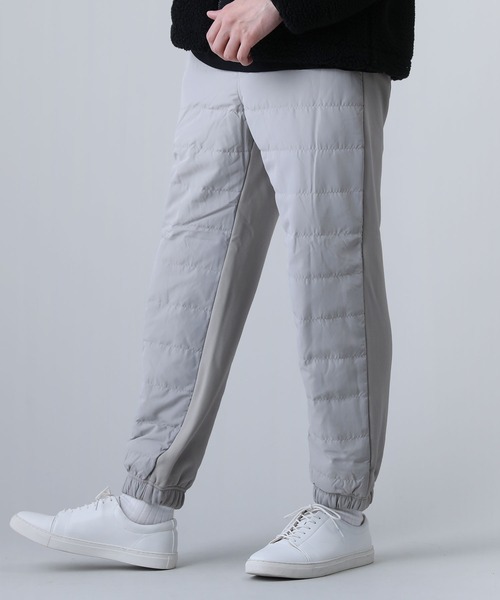ダウンフェザー切り替え裏ボアシャギーレギュラージョガーパンツ
