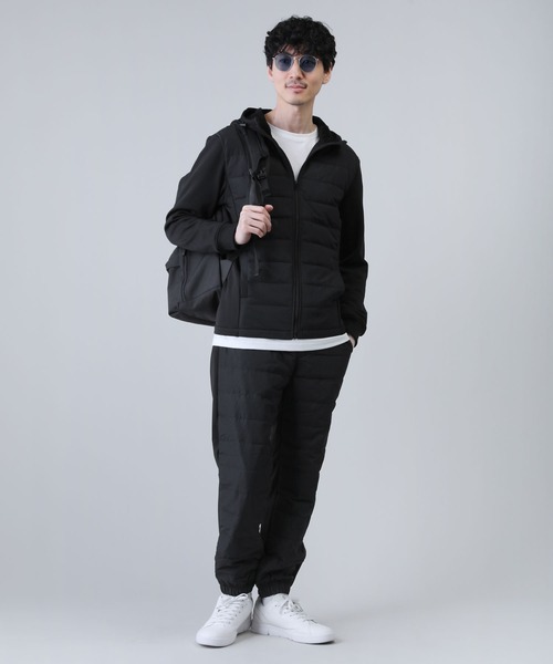 ダウンフェザー切り替え裏ボアシャギーレギュラージョガーパンツ