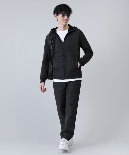 ダウンフェザー切り替え裏ボアシャギーレギュラージョガーパンツ