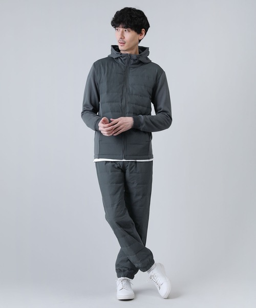 ダウンフェザー切り替え裏ボアシャギーレギュラージョガーパンツ