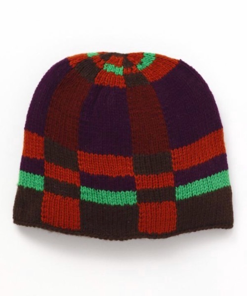 チャイハネ（チャイハネ）の「【チャイハネ】ブロックニットキャップ（ニットキャップ/ビーニー・メンズ・ブラック/ブラウン/ネイビー・FREE）」の3枚目の写真