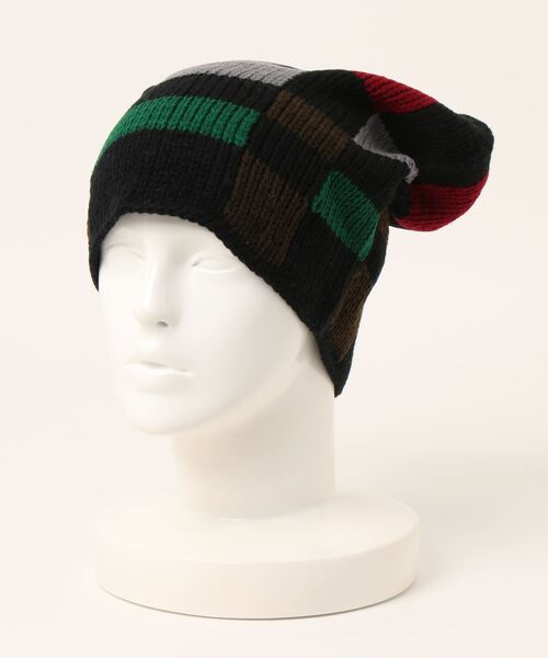 チャイハネ（チャイハネ）の「【チャイハネ】ブロックニットキャップ（ニットキャップ/ビーニー・メンズ・ブラック/ブラウン/ネイビー・FREE）」の4枚目の写真