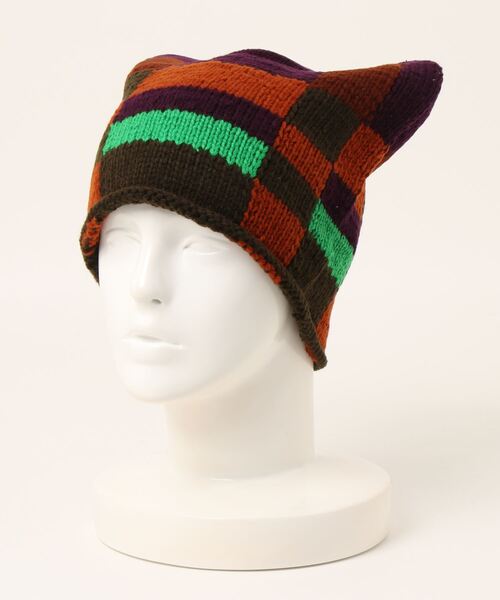 チャイハネ（チャイハネ）の「【チャイハネ】ブロックニットキャップ（ニットキャップ/ビーニー・メンズ・ブラック/ブラウン/ネイビー・FREE）」の6枚目の写真