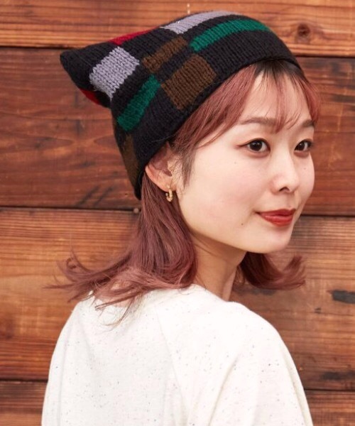 チャイハネ（チャイハネ）の「【チャイハネ】ブロックニットキャップ（ニットキャップ/ビーニー・メンズ・ブラック/ブラウン/ネイビー・FREE）」の10枚目の写真