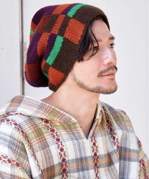 チャイハネ（チャイハネ）の「【チャイハネ】ブロックニットキャップ（ニットキャップ/ビーニー・メンズ・ブラック/ブラウン/ネイビー・FREE）」の11枚目の写真