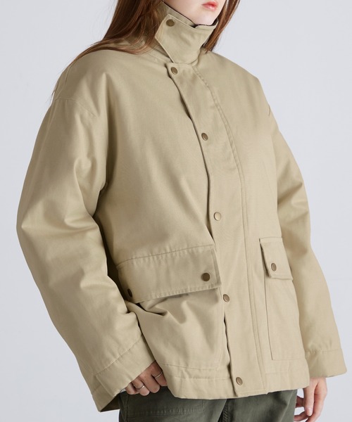 Anchor Smith(アンカー スミス)の「襟コーデュロイ ビッグシルエット 裏中綿キルティングダック地ブルゾン(ブルゾン・メンズ・ブラック/カーキ/ベージュ・L/M)」の22枚目の写真