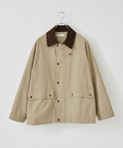 Anchor Smith(アンカー スミス)の「襟コーデュロイ ビッグシルエット 裏中綿キルティングダック地ブルゾン(ブルゾン・メンズ・ブラック/カーキ/ベージュ・L/M)」の6枚目の写真